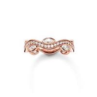 Thomas Sabo Rose Gold Plated Cubic Zirconia Wave Elipse Ring TR2011-416-14-54