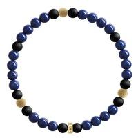 thomas sabo gold plated black blue beaded bracelet a1529 931 32 l17