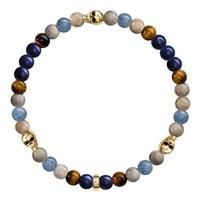 Thomas Sabo Gold Plated Skulls Blue Beads Bracelet A1530-928-7-L17