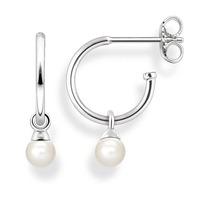 thomas sabo silver freshwater pearl half hoop earrings cr597 082 14