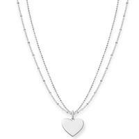 Thomas Sabo Ladies Silver Double Chain Heart Necklace LBKE0004-001-12-L45V