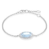 thomas sabo silver aqua oval cubic zirconia bracelet a1327 694 31 l1