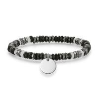 thomas sabo silver disc black white stone bracelet lba0021 807 18