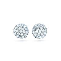 the real effect silver round pave stud earrings re22054