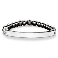 Thomas Sabo Silver Plain Synthetic Grey Hematite Bracelet LBA0014-064-5