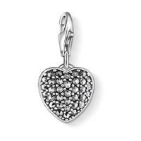 thomas sabo sterling silver marcasite heart charm 0995 020 11