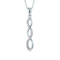 the real effect silver cubic zirconia twist pendant re26414