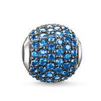 Thomas Sabo Silver Capri Blue Cubic Zirconia Pave Bead K0121-638-1