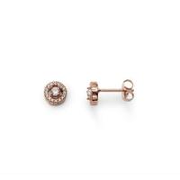 thomas sabo rose gold plated cubic zirconia small round cluster stud e ...