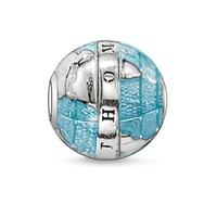 Thomas Sabo Silver Blue Enamel Globe Bead K0036-007-1