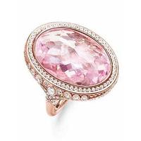 Thomas Sabo Silver Large Oval Pink Cubic Zirconia Ring TR2023-633-9-54