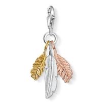 thomas sabo silver gold and rose gold plated feathers charm 1010 431 1 ...