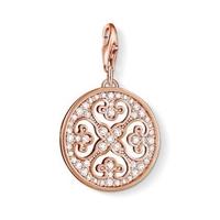 thomas sabo rose gold plated white cubic zirconia cut out disc charm 0 ...