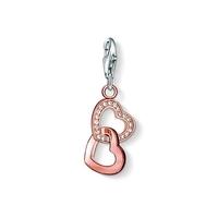 Thomas Sabo Rose Gold Plated Double Open CZ Heart Charm 0907-416-14