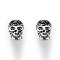 Thomas Sabo Silver Black CZ Skull Stud Earrings H1772-051-11
