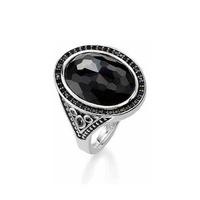 thomas sabo silver oval black onyx cubic zirconia ring tr2020 641 11 5 ...