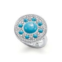 Thomas Sabo Silver Turquoise CZ Fancy Ring TR1957-405-17