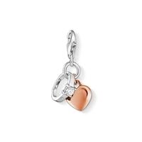 Thomas Sabo Silver CZ Engagement Ring and Rose Gold Plated Heart Charm 1000-416-14