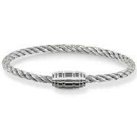 Thomas Sabo Mens Twisted Stainless Steel Silver Clasp Bracelet UB0020-824-5