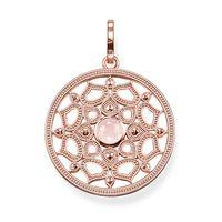 Thomas Sabo Rose Gold Plated Lotos Rose Quartz Pendant PE690-536-9