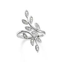 Thomas Sabo Silver Cubic Zirconia Leaves Crossover Ring TR2017-051-14-54