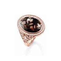 thomas sabo rose gold oval smokey quartz cubic zirconia ring tr2022 44 ...