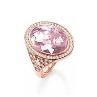 Thomas Sabo Rose Gold Oval Pink Cubic Zirconia Ring TR2022-633-9-54