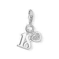 Thomas Sabo Anniversary Silver Diamond Lucky No. 18 Charm DC0034-725-14