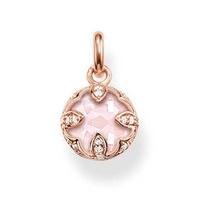 thomas sabo rose gold cubic zirconia fancy round pendant pe685 537 9