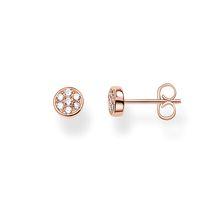 Thomas Sabo Rose Gold Plated 6mm Pave Round Stud Earrings H1848-416-14