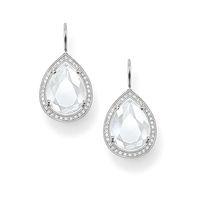 Thomas Sabo Silver Pear Shape Milky Quartz Drop Earrings H1843-690-14