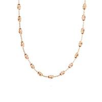 the real effect ladies rose gold plated 18 inch faceted bead necklace  ...