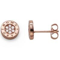 Thomas Sabo Rose Gold Plated Pave Cubic Zirconia Small Round Studs H1820-416-14