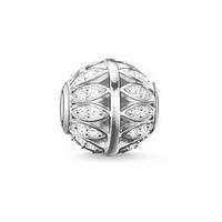 thomas sabo silver cubic zirconia leaves bead k0095 051 14