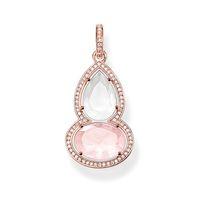 Thomas Sabo Rose Gold Plated Rose Clear Quartz Maharani Pendant PE697-702-9