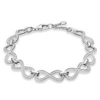 thomas sabo silver cubic zirconia figure of 8 bracelet a1311 051 14