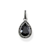 Thomas Sabo Silver Pear Shaped Onyx Cubic Zirconia Pendant PE696-641-11