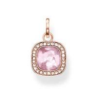 Thomas Sabo Rose Gold Plated Square Pink Cubic Zirconia Pendant PE687-633-9