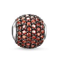 Thomas Sabo Silver Indian Summer Red Cubic Zirconia Pave Bead K0120-643-10