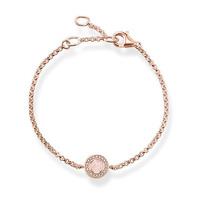 Thomas Sabo Rose Gold Plated Rose Quartz Cubic Zirconia Bracelet A1334-417-9-L19