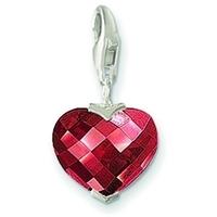 Thomas Sabo Silver and Red Cubic Zirconia Heart Charm 0020-012-10