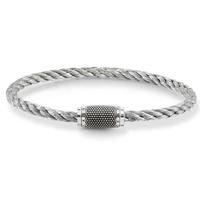 Thomas Sabo Mens Twisted Stainless Steel Oxidised Silver Bracelet UB0008-824-5