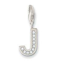 thomas sabo silver and zirconia letter j charm