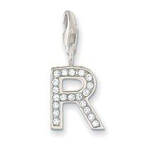 Thomas Sabo Silver and Zirconia Letter R Charm