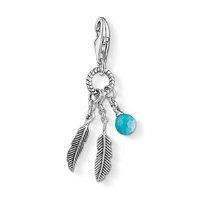 Thomas Sabo Silver And Turquoise Ethno Feather Charm