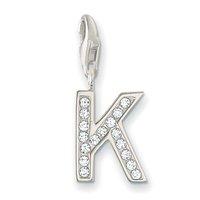 Thomas Sabo Silver and Zirconia Letter K Charm