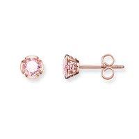 Thomas Sabo Rose Gold Tone And Pink Corundum Stud Earrings