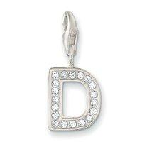 Thomas Sabo Silver and Zirconia Letter D Charm