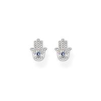 Thomas Sabo White And Blue Cubic ZirconiaHand Of Fatima Stud Earrings