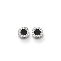 Thomas Sabo Silver And Black Onyx Branded Stud Earrings